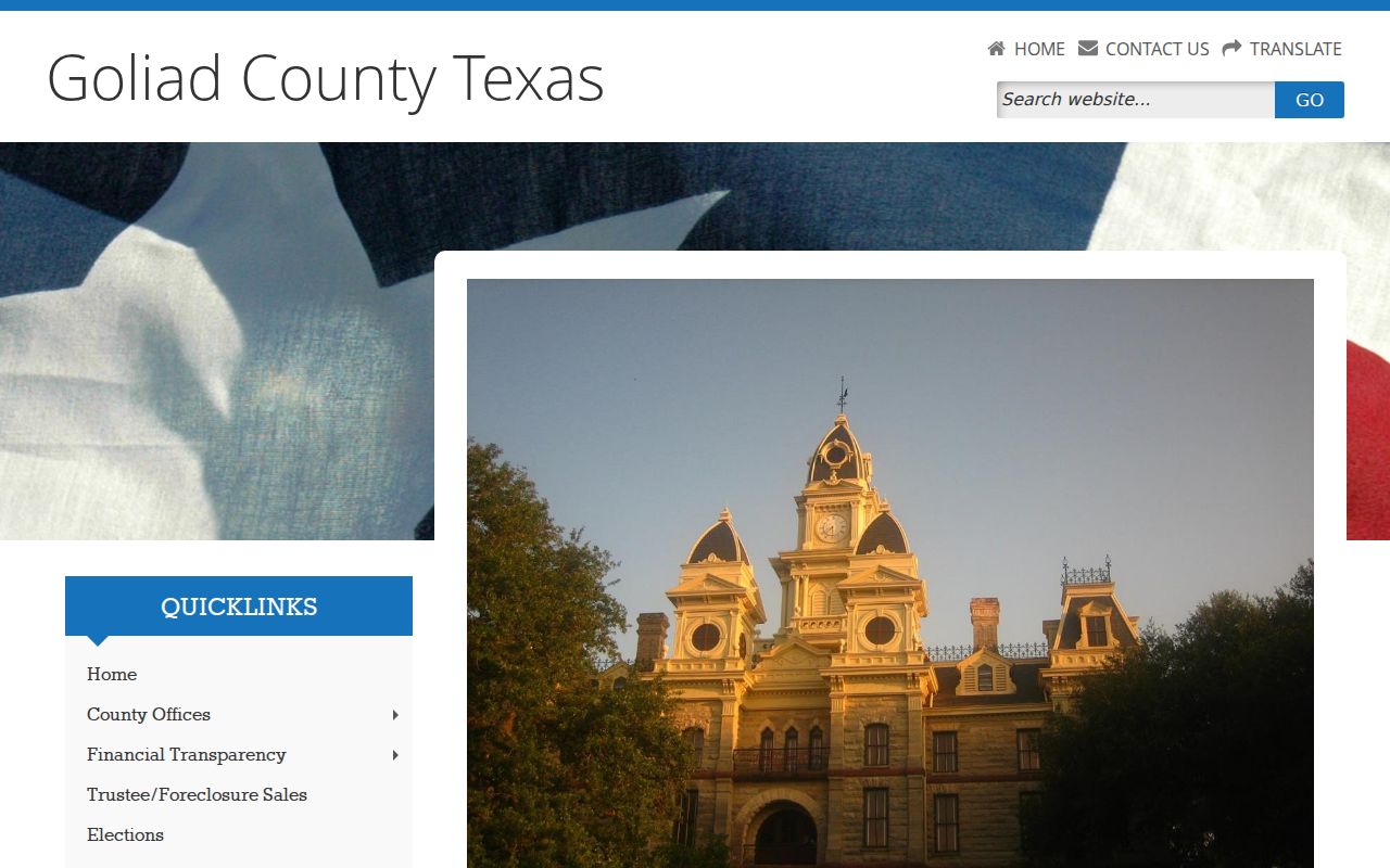Goliad County warrant records: County and District Clerk office page