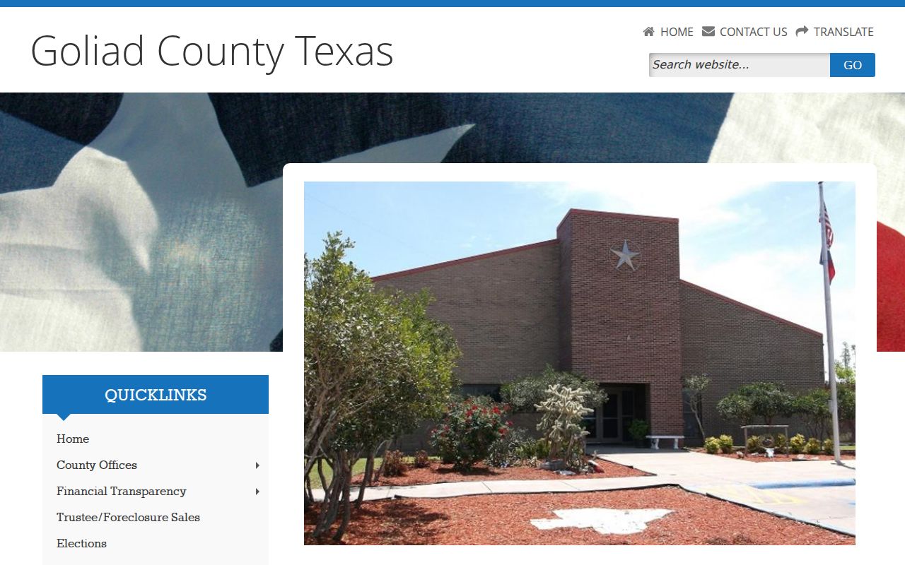 Goliad County warrant records: county directory and Sheriff contact listing