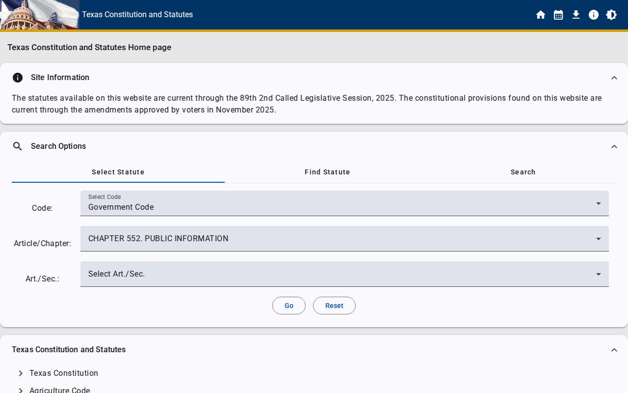 Goliad County warrant records: Texas Public Information Act statute